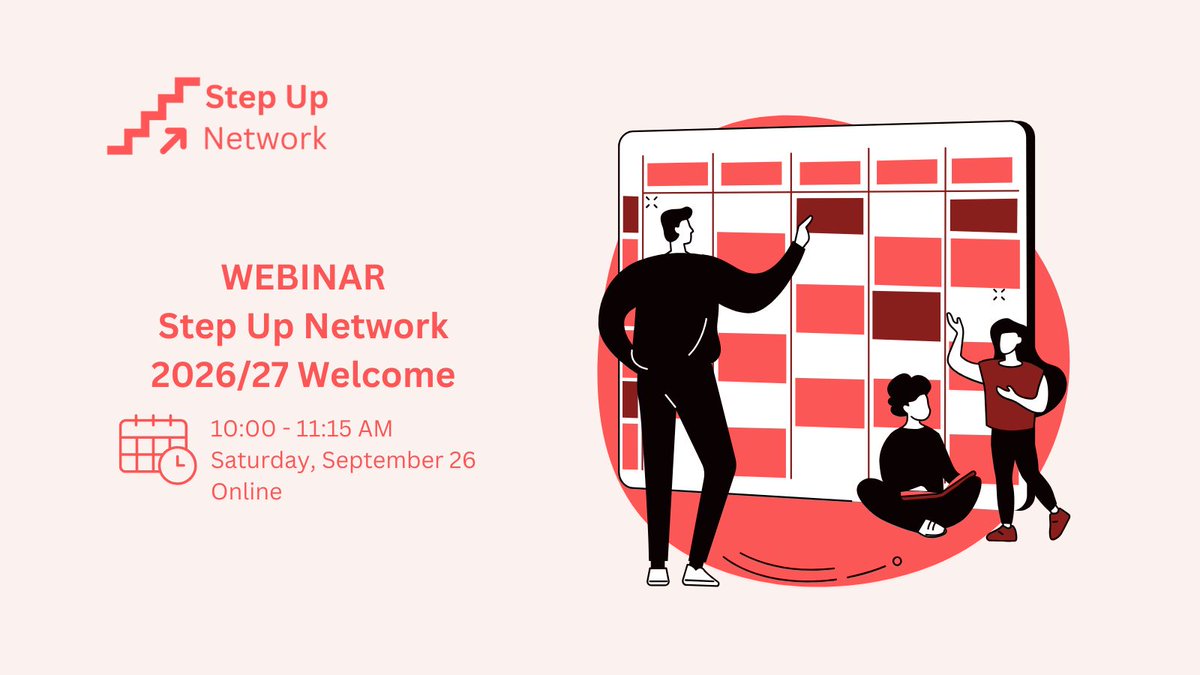 StepUpNet_Ed's tweet photo. Our 2026/27 year starts here! ​

Whether you've been with us for years or you're only just finding us, this session is where it begins. 🙌🏻 ​

Register your spot—it's free, online, and open to every developing leader in education. 💪🏽 ​

#StepUpNetwork​ #EducationalLeader #Webinar https://t.co/AiyAV6MGyS