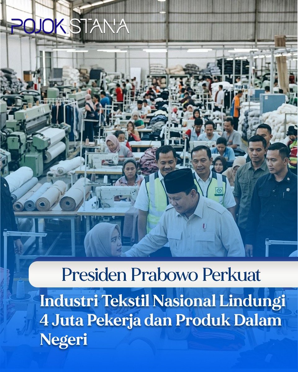 TirtaKamila's tweet photo. Presiden Prabowo perkuat industri tekstil nasional lindungi 4 juta pekerja dan produk dalam negeri✍️☑️ https://t.co/xuLrfINHP2