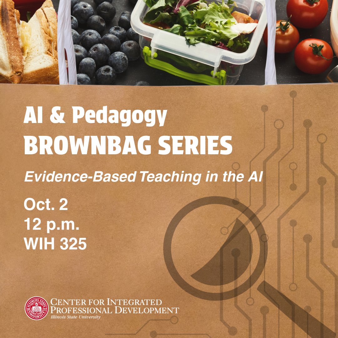 ProDevISU's tweet photo. Hungry for conversations about AI and pedagogy? 🥪

Join CIPD and the Adaptive Edge Institute tomorrow for a lunchtime conversation focused on evidence-based strategies that can bring AI in or keep AI out of student work.

Register at https://t.co/GsobSbBWAF https://t.co/XIJwgToJzt