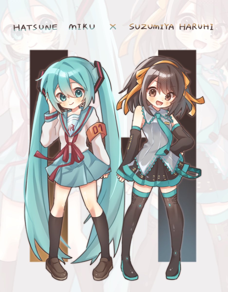 NaCl_oo0's tweet photo. #初音ミク #涼宮ハルヒ 
✧*｡🩵🧡✧*｡ https://t.co/XW1f1xsBkN