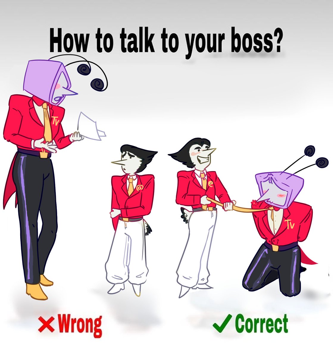 Spare_R0w's tweet photo. How to talk to your boss?
#DELTARUNE #Spamtenna https://t.co/yn62NwxWA4