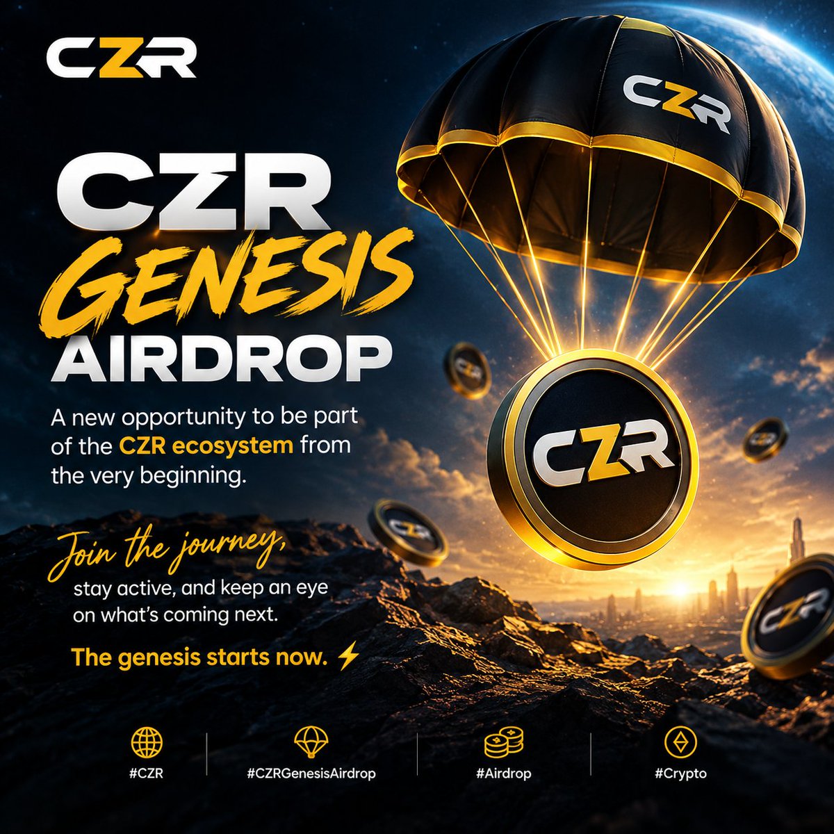 Niha6600's tweet photo. 🚀 CZR Genesis Airdrop is here!

A new opportunity to be part of the CZR ecosystem from the very beginning. 🌐🔥

Join the journey, stay active, and keep an eye on what’s coming next.
The genesis starts now. ⚡

#CZR #CZRGenesisAirdrop #Airdrop #Crypt https://t.co/VPlFnCl3za