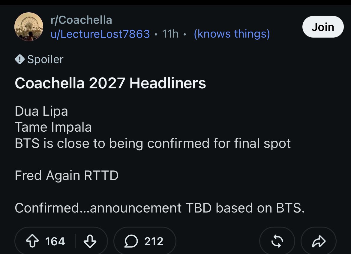 knjmonos's tweet photo. i know that reddit Coachella page takes their lineup rumors very serious.. IM SOO SOOOO SCARED https://t.co/KrH7Eu53Sd