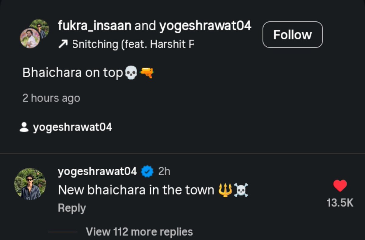 Amish___'s tweet photo. Loving this new bond and yogesh's comment too 😂❤️

#YogeshRawat #AbhishekMalhan https://t.co/epeaYWJcj2