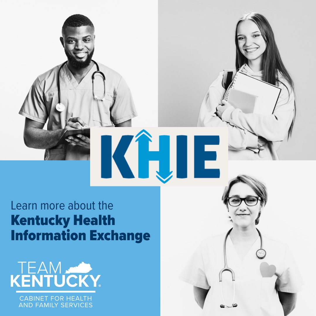 CHFSKy's tweet photo. The Kentucky Health Information Exchange (KHIE), part of the Office of Inspector General, is a unique HIE model that supports healthcare providers across Kentucky. 
1/2 https://t.co/41vVrMwc9V