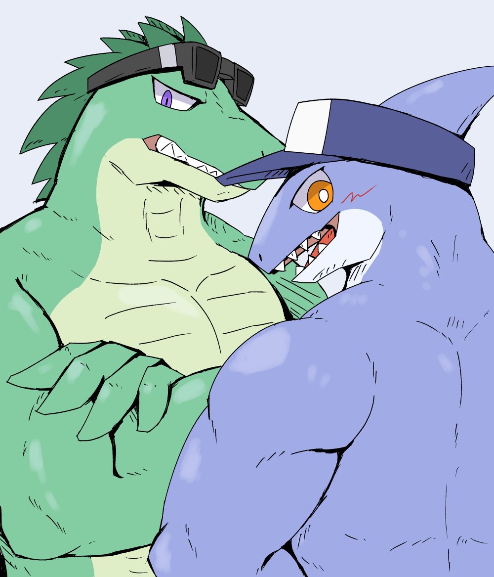 amakuchi3_3's tweet photo. 🦈さんと🐊さん https://t.co/v71UPCNeWb