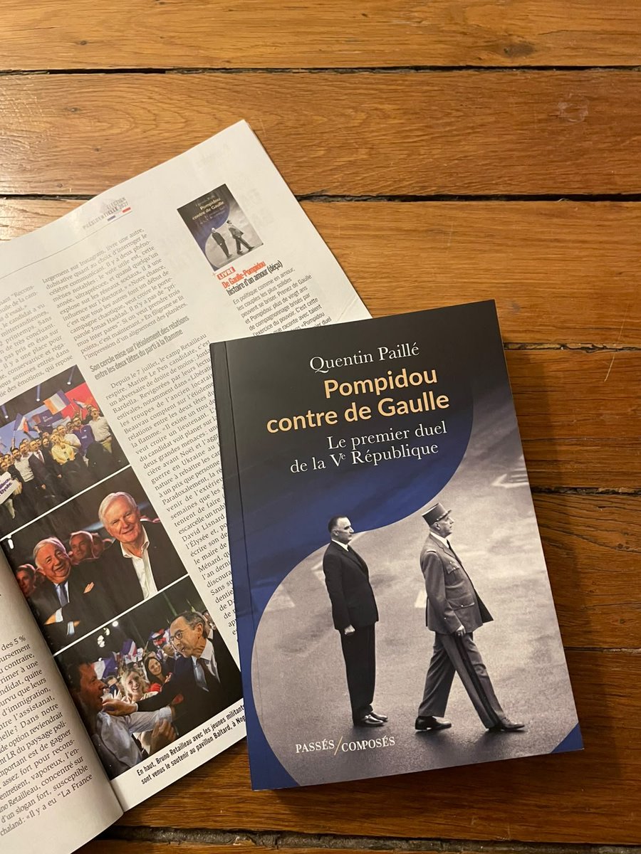PComposes's tweet photo. #ALIRE | Le nouveau livre de Quentin Paillé, consacré au premier duel politique de la Ve République, l'affrontement entre De Gaulle et Pompidou, est en librairie depuis jeudi. https://t.co/sYviki0R8E