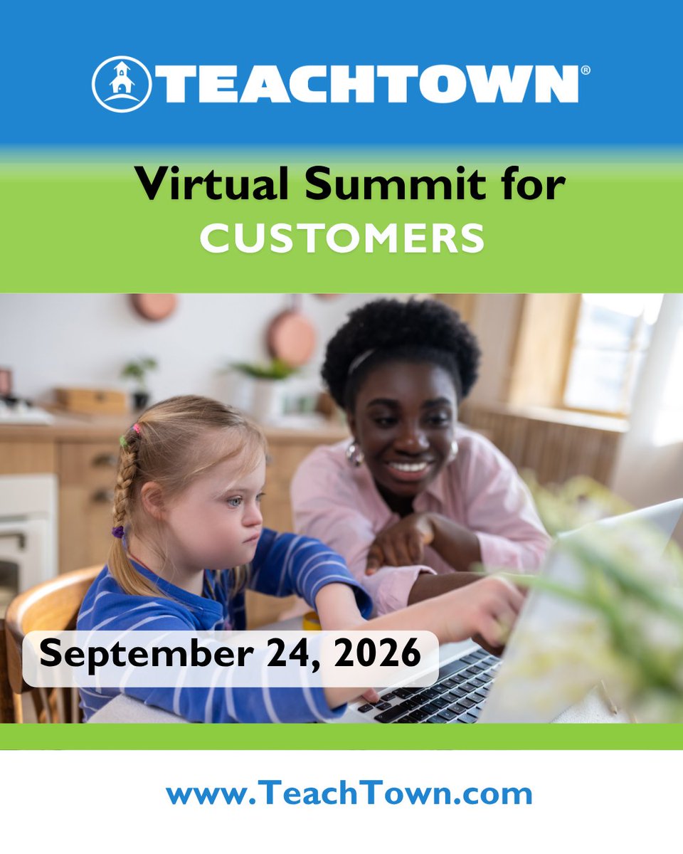 TeachTown's tweet photo. Last Chance to Register! Our TeachTown Virtual Summit for Customers is happening tomorrow. You won’t want to miss this! Register here: https://t.co/uiUsVb4w93 https://t.co/bOcVEdjfJZ