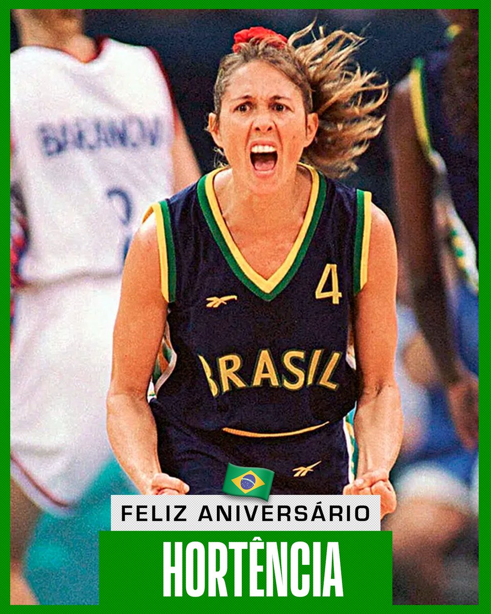 NBABrasil's tweet photo. A RAINHA Hortência completa mais um ano de vida nesta quarta! 🤩  👑 

Campeã Mundial (1994), Pan-Americana (1991) e Medalha de Prata em Atlanta (1996) pela Seleção Brasileira, completa 67 anos! ❤️ 🇧🇷

#NBABday https://t.co/Xidw9o2CFe