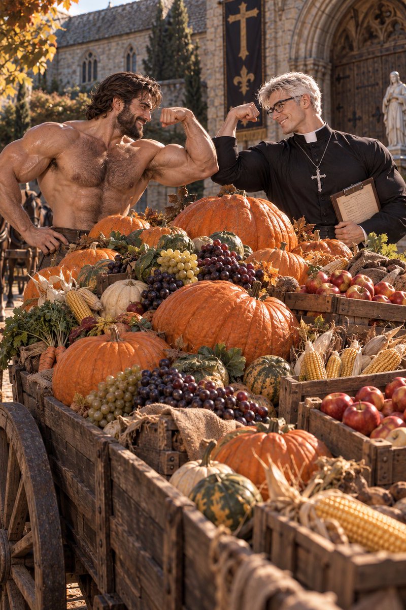 FatherLucian_'s tweet photo. The first harvest of autumn arrived today. 

We may have spent a moment discussing something completely unrelated to vegetables.

Then everyone carried what they could—
and somehow, the heaviest crate found its way into my arms.

As usual. ✝️😂 https://t.co/vEz3bgGmWp