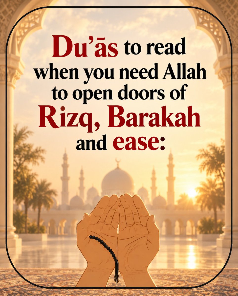 Mahdii365_'s tweet photo. Duʿās to read when you need Allah to open doors of Rizq, Barakah and ease:

-Thread- https://t.co/GnydYEkwxm