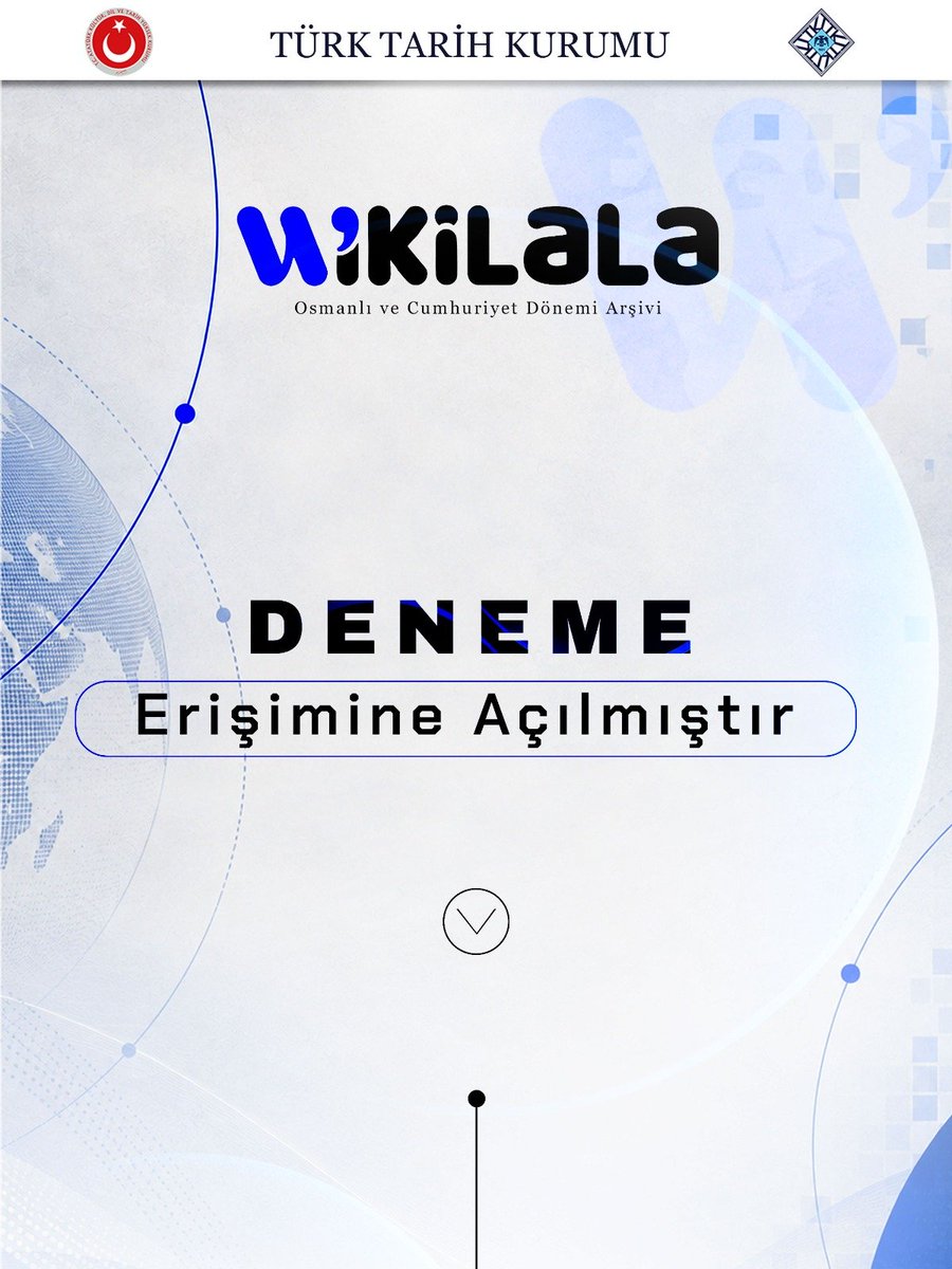 ttkgovtr's tweet photo. Wikilala Deneme Erişimine Açıldı. 
Matbaanın icadından Erken Cumhuriyet Dönemi'ne kadar Osmanlı Türkçesiyle basılmış milyonlarca sayfalık metin, gazete, dergi ve resmî belge içinde günümüz Türkçesiyle arama yapılmasına olanak sağlayan yapay zekâ destekli araştırma platformu Wikilala deneme erişimine açılmıştır. 

Platforma, 23 Eylül- 23 Ekim 2026 tarihleri arasında Kurumumuzun Sıhhiye ve Bilkent yerleşkelerinde bulunan kütüphane bilgisayarları üzerinden erişebilirsiniz.