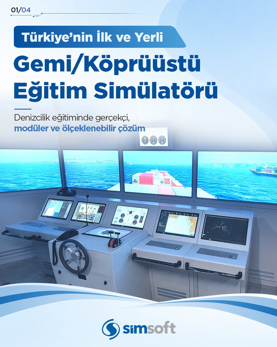 SimsoftOfficial's tweet photo. Türkiye’nin ilk yerli Gemi/Köprüüstü Simülatörü KÜSİM; masaüstünden Tam Görev (Full Mission) yapıya kadar ölçeklenebilen, uluslararası standartlara uyumlu yapısıyla yurt içinde ve yurt dışında aktif olarak kullanılmaktadır.

#Simsoft #KöprüüstüSimülatörü #DenizcilikEğitimi https://t.co/TzhbFMvbpb