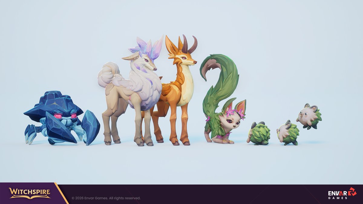 EnvarStudio's tweet photo. From fluffy companion to deadly foe, 3D creature design can be one of the hardest briefs in game art.

For Witchspire, we brought that pipeline in-house: from concept to sculpting to texturing.

See more work on ArtStation: https://t.co/vS04xTBby6 https://t.co/ZHLxj1oYYx