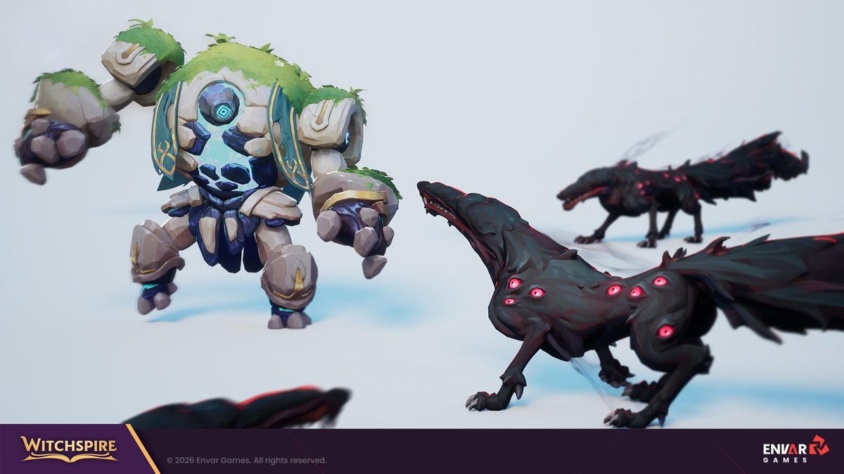 EnvarStudio's tweet photo. From fluffy companion to deadly foe, 3D creature design can be one of the hardest briefs in game art.

For Witchspire, we brought that pipeline in-house: from concept to sculpting to texturing.

See more work on ArtStation: https://t.co/vS04xTBby6 https://t.co/ZHLxj1oYYx
