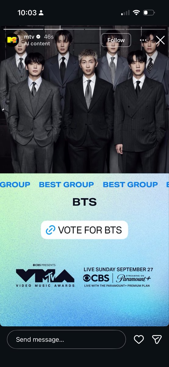 btsbrasil_on's tweet photo. 🚨 ÚLTIMA RODADA de votos para o BTS na categoria “Best Group” pelos stories da MTV! ‼️

ARMY, o BTS passou para a última rodada de votos na categoria “Best Group”! 💜

Os votos serão feitos pelos stories: é só clicar no link e seu voto será computado. Voto único por conta.

Vamos focar nessa última rodada e VOTAR! 🗳️🚨‼️