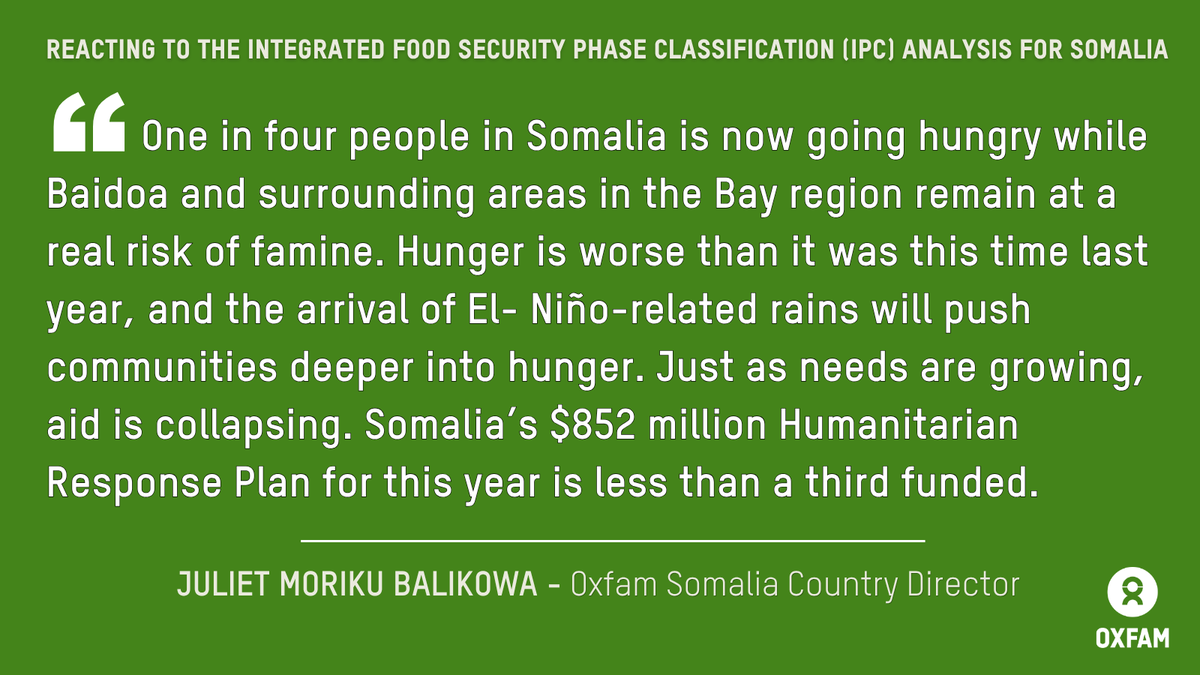 OxfamSomali's tweet photo. Somalia cannot afford another delayed response to hunger. With 5.4 million people projected to face acute hunger and floods threatening worse, Oxfam calls on governments and donors to release lifesaving funding now before warnings become preventable deaths. https://t.co/ASBHCIx9DF