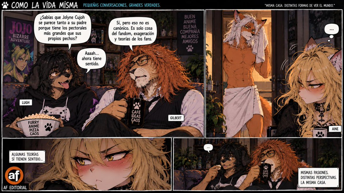 AngusFreyr's tweet photo. When JoJo Gets a Little Too Close to Home 😂🫣 | Furry Edition

#JoJosBizarreAdventure #JoJo #JoJoMeme #JoJoFans #JolyneCujoh #JotaroKujoh #Furry #FurryFandom #FurryCommunity #FurryComic #FurryHumor #FurryMemes #Fursona #Anthro #AnthroArt #FurryArt #FurryFans #JoJoFurry #FurryJoJo #AnimeFurry #MangaFurry #AnimeMeme #MangaMeme #ComoLaVidaMisma #AngusFreyr #Aine #Lugh #GilbertFansworth #AFEditorial