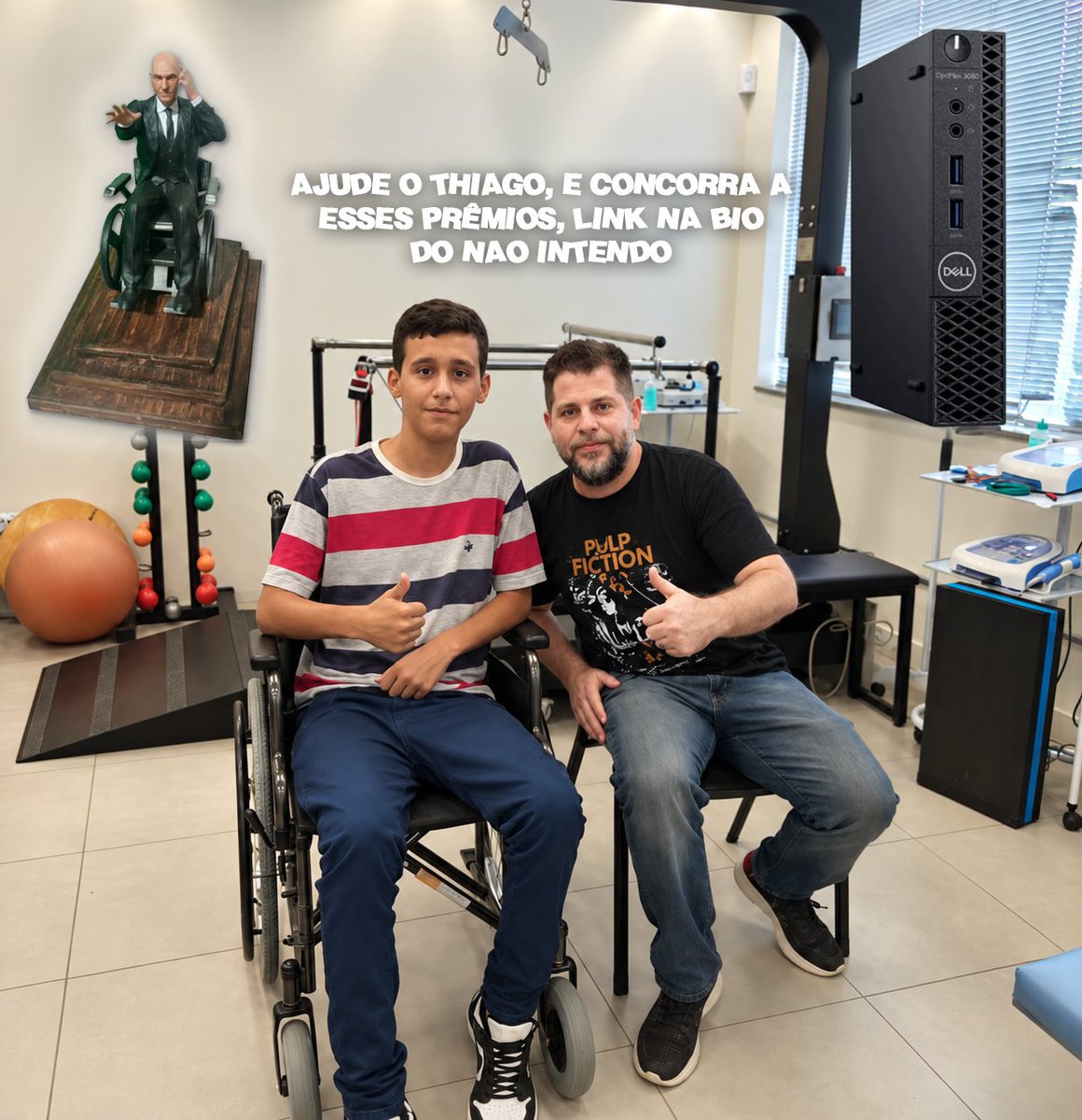 blognaointendo's tweet photo. Esse rapaz aqui é o Thiago, ele tem distrofia muscular Duchenne, Thiago tem 18 anos e zero dinheiros para o tratamento, eu estou fazendo uma rifa de um Mini PC e um Prof Xavier pintado a mão para ajudá-lo, a rifa acontecerá hoje, em uma live aqui no X e o link está na minha bio https://t.co/f602OeUPQA