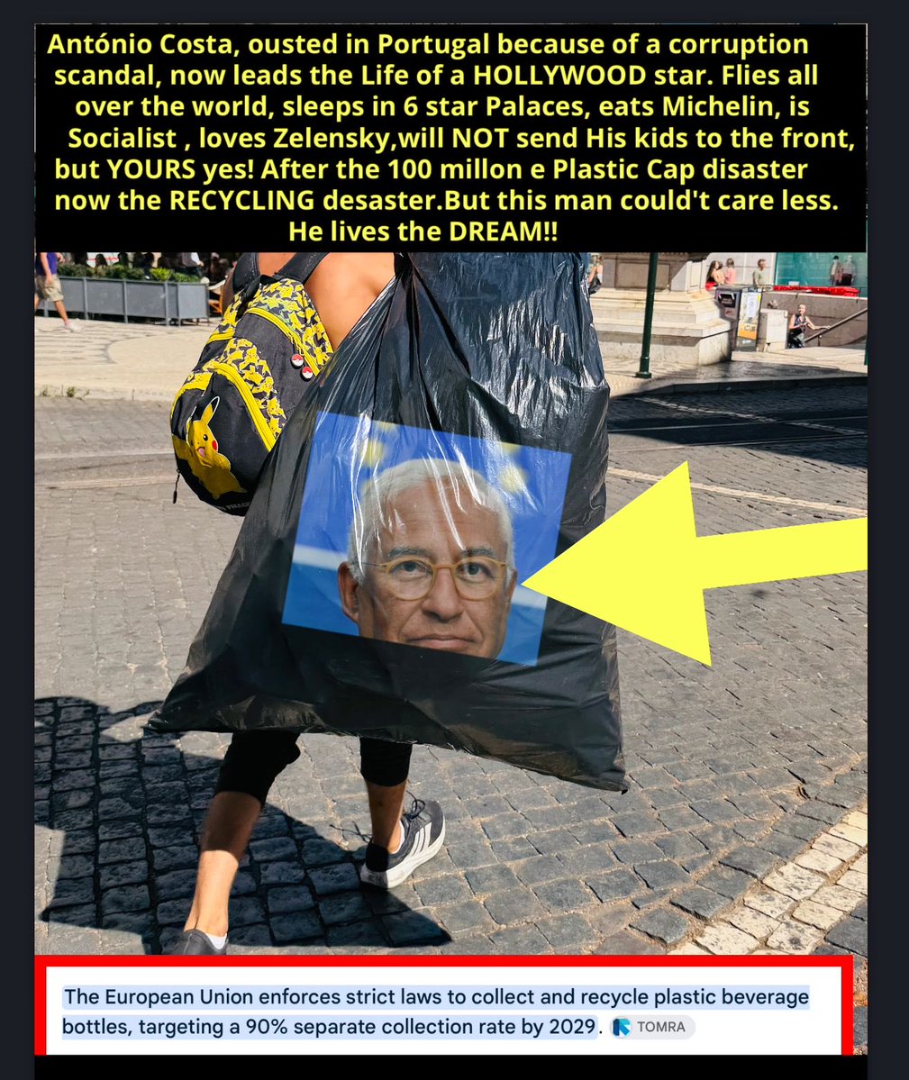 BarryRight2's tweet photo. Disastrous #unelected #EU #climatecriminal and socialist #freeloader #Costa is immensly populair in his homecountry https://t.co/PO7AnlQHCq