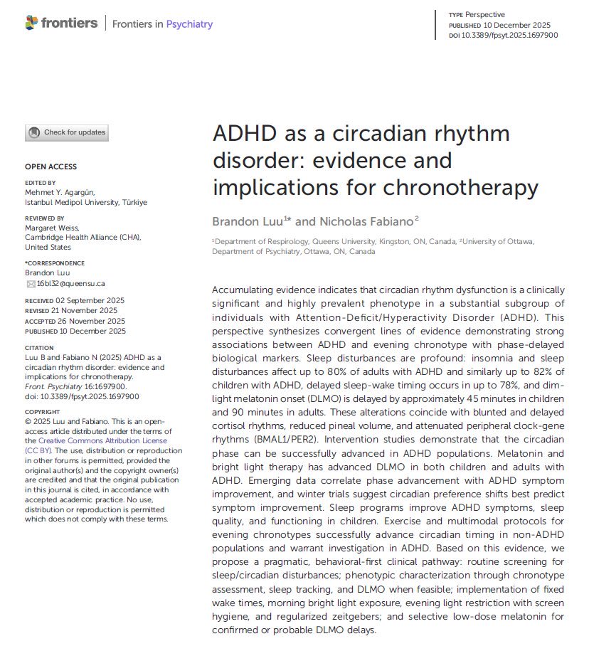 KumarShail53432's tweet photo. What if ADHD is also connected to your body clock? Ever feel tired all day... but suddenly wide awake at night?

Research suggests that many people with ADHD tend to sleep later and have a harder time winding down at night.
Their internal body clock may simply be running…1/2 https://t.co/sk4jhpvfU8