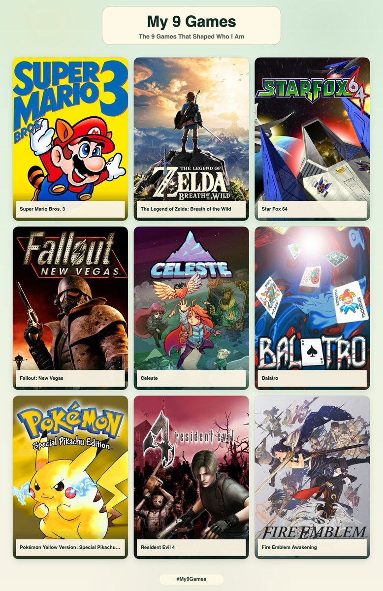 Hoagmaster91's tweet photo. Everyone's doing this 9 games thing so here you go https://t.co/H9gxez0iBo