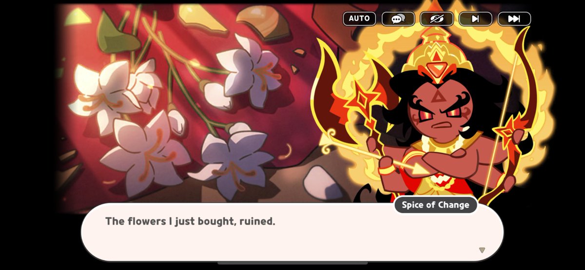 _Cookie_Cutter's tweet photo. / CRK Spoilers

I like that Spice would casually walk amongst the populace before and after he met Mogra. And him actually BUYING something like flowers directly from the people…I wonder if he heard her influence for that, that gentle chiding and teasing he longed to hear again. https://t.co/gvUQUUKl0y