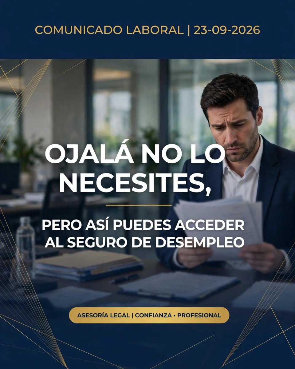 Abgmanuelortega's tweet photo. ¿Te quedaste sin trabajo en Ecuador?
El IESS entrega Seguro de Desempleo: hasta 5 pagos mensuales.

Requisitos:
- 24 aportaciones (6 continuas)
- 60 días cesante
- Desvinculación involuntaria (No renuncia)
- Solicita del día 61 al 105.

¿Te hicieron firmar renuncia? Lo pierdes https://t.co/B8Xe1kATBn