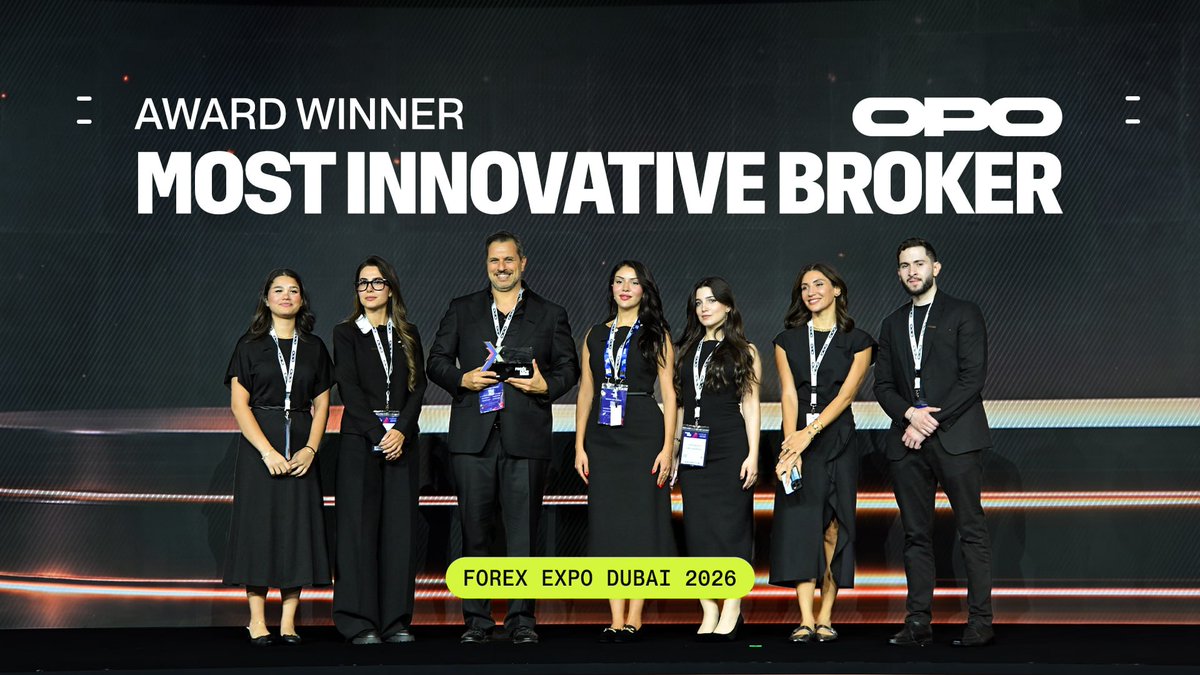 opo's tweet photo. OPO named Most Innovative Broker at @TheForexExpo 2026.

This one belongs to the whole team. New name, new vision, and now recognition to match.

Thank you to everyone who's been part of the journey. The best is ahead. https://t.co/abk4kOBngZ