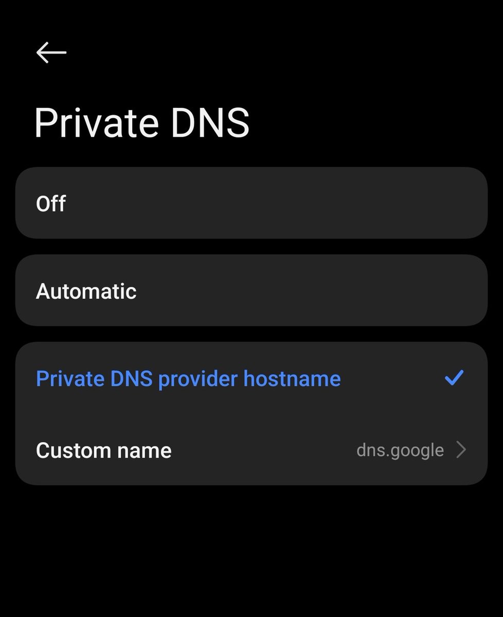 ShockRizal's tweet photo. If you're on mobile data and your telco got you banned on Discord or Reddit, check your phone settings, look for "DNS" and change your private hostname to this also 
 
Google:
https://t.co/uzxOPtLFH6
 
Cloudflare
https://t.co/IBpkTiz3x0 https://t.co/Oot39RFgas