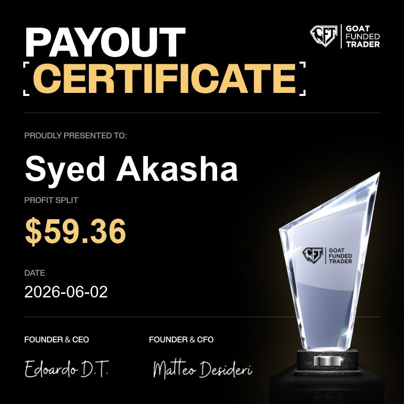 Ohhsimpsons's tweet photo. Payout received! 💰✅
Another milestone achieved. Grateful for the journey and looking forward to what’s next! 🚀
@EdwardXLreal @GoatFunded
#GoatFunded #Payout https://t.co/hgIkZoi9zC
