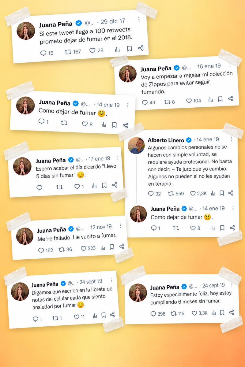 Chris_Montz's tweet photo. Muchos me han preguntado cómo así dejé de fumar sólo escribiendo, te cuento un poco, llegué a fumar una cajetilla de cigarros diaria. Pasaba por un momento personal difícil, tenía mucha ansiedad y repensaba demasiado. Para mantener mi mente ocupada, empecé a leer. Inicié con novelas e historias de amor y no daba mucho resultado, pasé a las policiales y tampoco. Después empecé a leer sobre música y, como siempre he sido muy curiosa y me ha gustado la historia, comencé a investigar con otras fuentes lo que había leído. 

Descubrí cositas interesantes y, para que no se me olvidaran, empecé a hacer hilos aquí en Twitter, a los seguidores de la cuenta les gustaron, así que continué. Poco a poco fui manteniendo la mente más ocupada y bajando el consumo de tabaco hasta 7 cigarrillos diarios, incluso iba contado por acá mi proceso. No voy a negar que hubo momentos en que recaía y volvía a fumar, oraba mucho para dejar de hacerlo, porque mi fuerza de voluntad no es la mejor. 

Un día me enfermé muy grave de rinitis, para entonces ya fumaba solo dos o tres cigarros al día, después me dio sinusitis con rinorrea todo producto de un polvo que llegó misteriosamente del Sahara en el 2019, y me generó una infección grave en los senos paranasales, eso terminó haciendo que dejara el cigarro por completo, quizá fue el empujoncito que necesitaba.