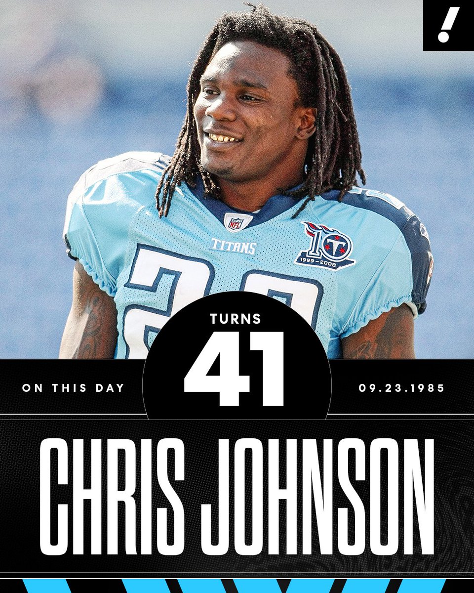 YahooSports's tweet photo. Titans legend Chris Johnson celebrates his 41st birthday today 👏

▪️3x Pro Bowl
▪️1x 1st Team All-Pro
▪️2009 AP OPOY 

CJ2K was one of one 😤 https://t.co/cbOD0T4AQO