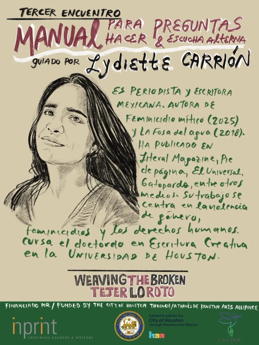 LenaYau's tweet photo. Manual para hacer preguntas con la querida @lydicar 
Viernes 25 de septiembre en @InprintHouston https://t.co/g4dnZezj4E