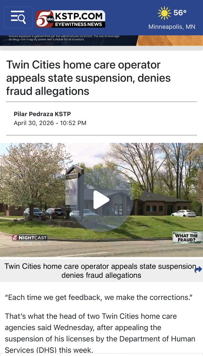 lizcollin's tweet photo. As Minnesota moves to cut off Medicaid payments to Arnold Kubei's remaining health care operations, let’s look at how local “reporters” have framed this story.

Just two of Kubei’s healthcare companies collected $36 million in taxpayer-funded payments. The state is working to cut off three more. 

👀 👀