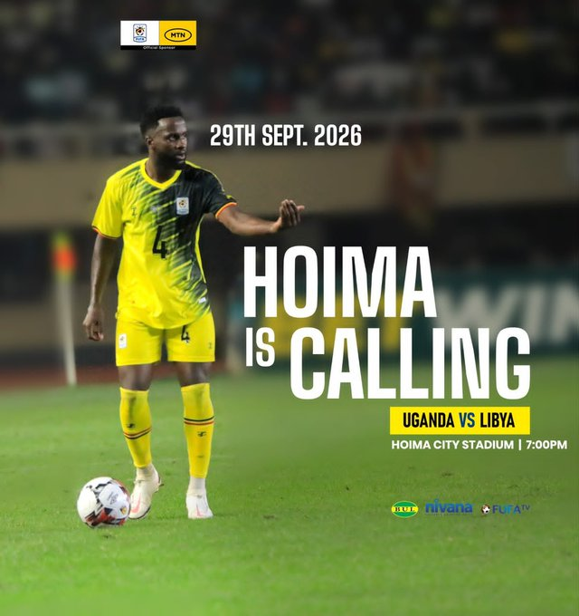 SpiceFMHoima's tweet photo. HAPPENNING SOON: Hoima, Are You Ready??????!!!
Uganda Cranes will finally be playing at the Hoima City Stadium on 29th September against LYBIA
You just can't miss this. Get Your ticket today via—https://t.co/0vY96Hb9Ug
#UGALBY | #AFCON2027Q
@OfficialFUFA https://t.co/UaA4fcx5y6