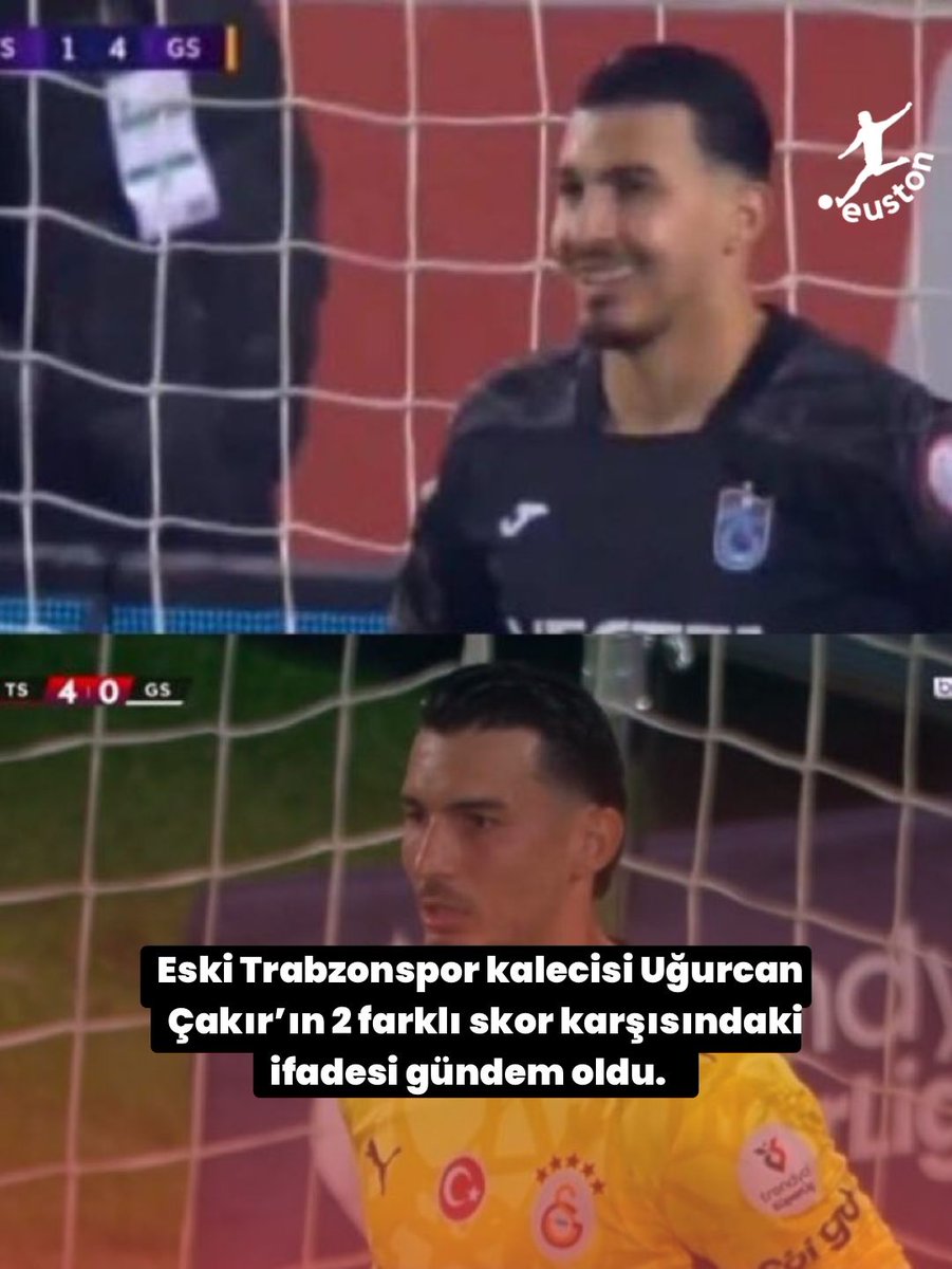 eustonspor's tweet photo. 🔴 Eski Trabzonspor kalecisi Uğurcan Çakır’ın 2 farklı skor karşısındaki ifadesi gündem oldu.

#futbol #trendyollig #süperlig #galatasaray #fenerbahçe #beşiktaş #trabzonspor #başakşehir #kasımpaşa https://t.co/9sqgCEWs1l