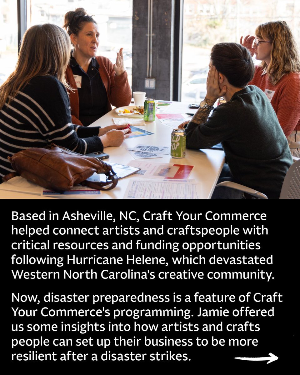 NEAarts's tweet photo. For #NationalPreparednessMonth, we spoke with Craft Your Commerce program director Jamie Karolich about disaster preparedness and recovery for artists and craftspeople. 💡📝

Check out our full Q&amp;A with Jamie: https://t.co/smUgDiCjay https://t.co/sai1GXSedM