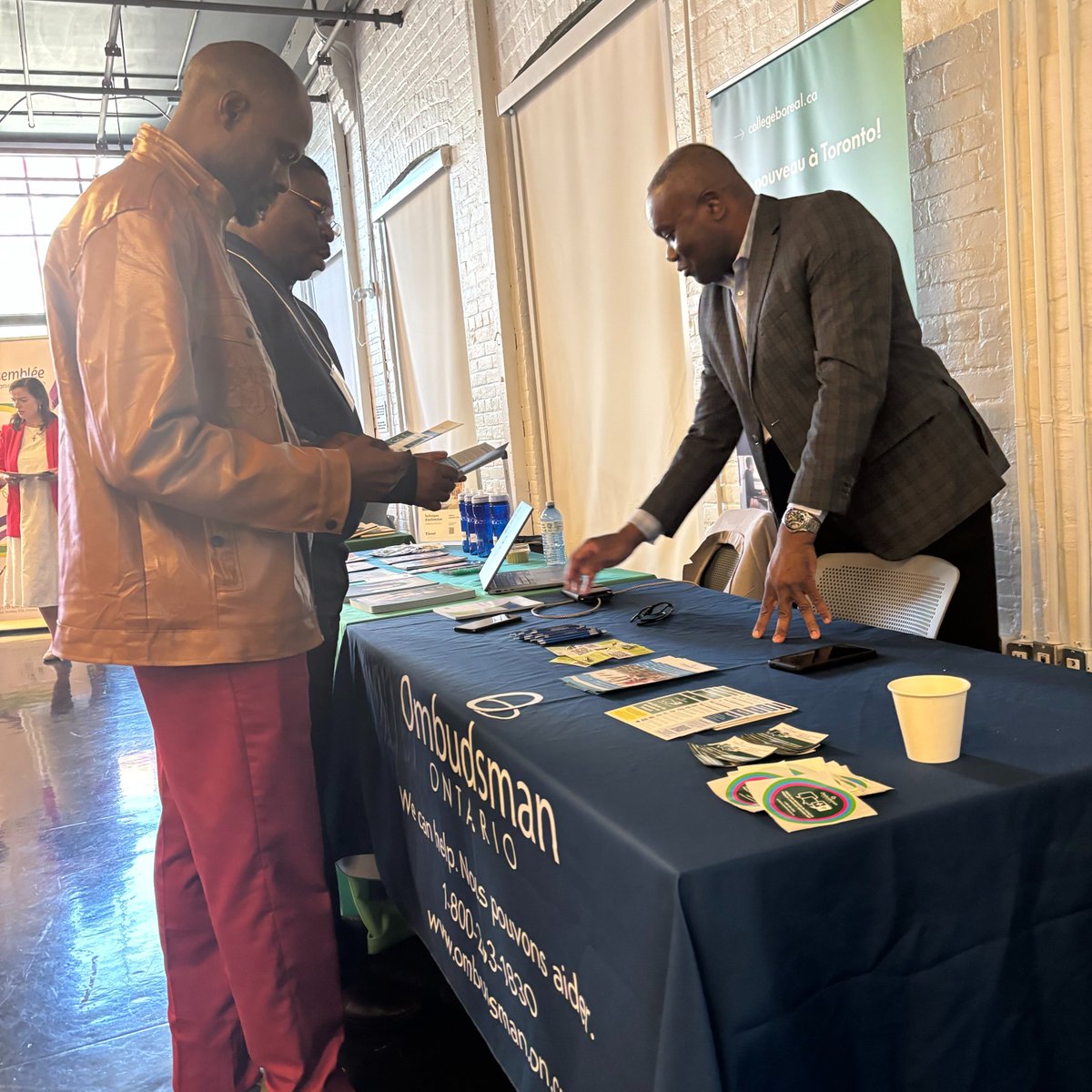 Ont_Ombudsman's tweet photo. The French Language Services Commissioner attended the opening of the 2026 Health Reflection Day organized by @MonAssemblee at Collège Boréal and our French Language Services Unit also hosted an information booth throughout these two important days of discussion and exchange. https://t.co/ZgVp1jE2CB