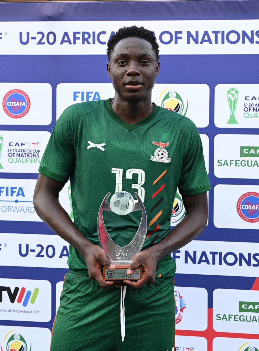 COSAFAMEDIA's tweet photo. ๐ PLAYER OF THE MATCH
๐ฟ๐ฒ #13 Daniel Silubonde
๐ฅ A standout performance from Daniel.
#COSAFAU20 #COSAFA #ZAMvBOT #Maputo2026 #Football https://t.co/QQONbt2Jr2