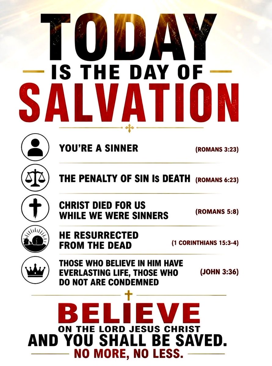 TRUTH_MC's tweet photo. ⏰TOMORROW⌛️is NOT Promised for YOU🫵
🫴I hope U believe In JESUS✝️🙏
⤵️He did something no 1 else could do for U⤵️
🌹1 Corinthians 15:3-7 / John 3:16-17🌹
#Spirit #God #religion #sin #witchcraft #sorcery #magic #wicked #evil #newage #yoga #pagan #hell #truth #mytruth #news https://t.co/iGfTfrY9w0