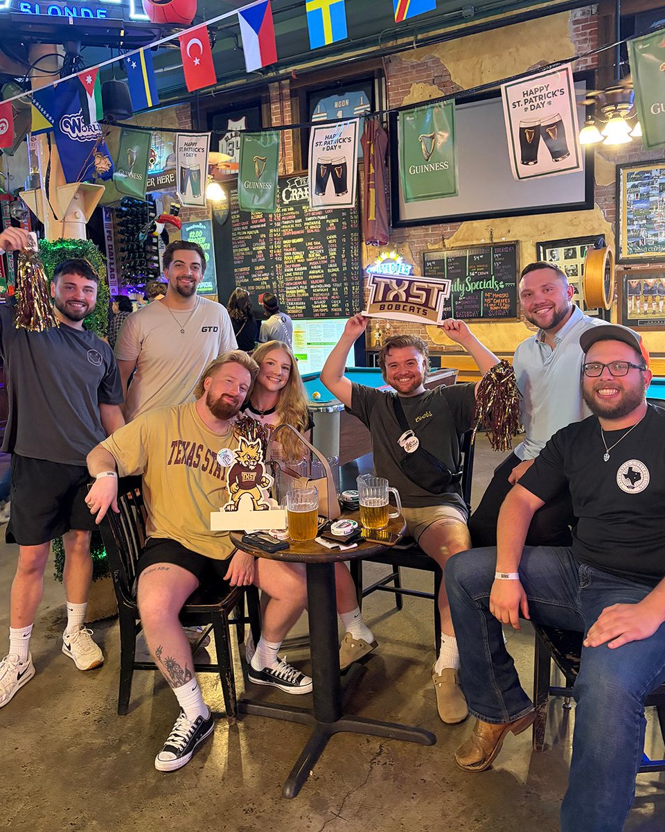 txstatealumni's tweet photo. What a night in Downtown San Marcos! Thank you to everyone who joined us for Cats on the Crawl and brought the Bobcat spirit to The Square ahead of our matchup against UNT. It was great to see Bobcats reconnecting with fellow alumni and celebrating TXST throughout the evening. 🐾 https://t.co/c3bIQJo2jb