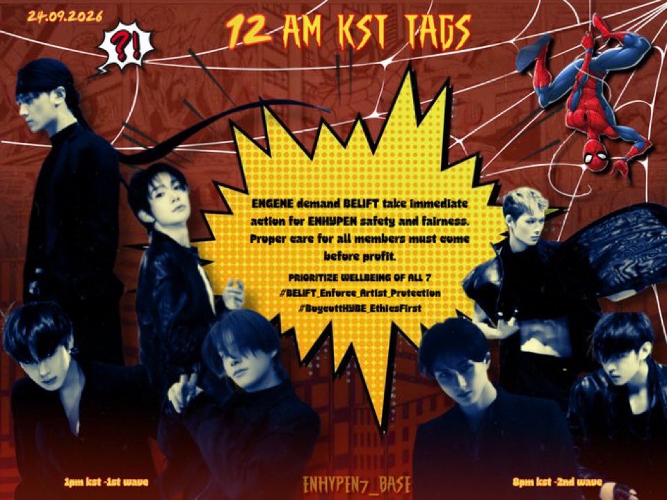7Enhypen1009's tweet photo. ‼️𝑵𝑬𝑾 𝑻𝑨𝑮𝑺‼️
 
—Remember to drop them with text, a photo or a gif

And always give RT/QRT to reach more people

𝘓𝘌𝘛𝘚 𝘎𝘖𝘖 𝘌𝘕𝘎𝘌𝘕𝘌𝘴!!! ✨                       𝟕𝟕𝟕

​PRIORITIZE WELLBEING OF ALL 7
#BELIFT_Enforce_Artist_Protection
#BoycottHYBE_EthicsFirst https://t.co/OP2nwVpGWJ