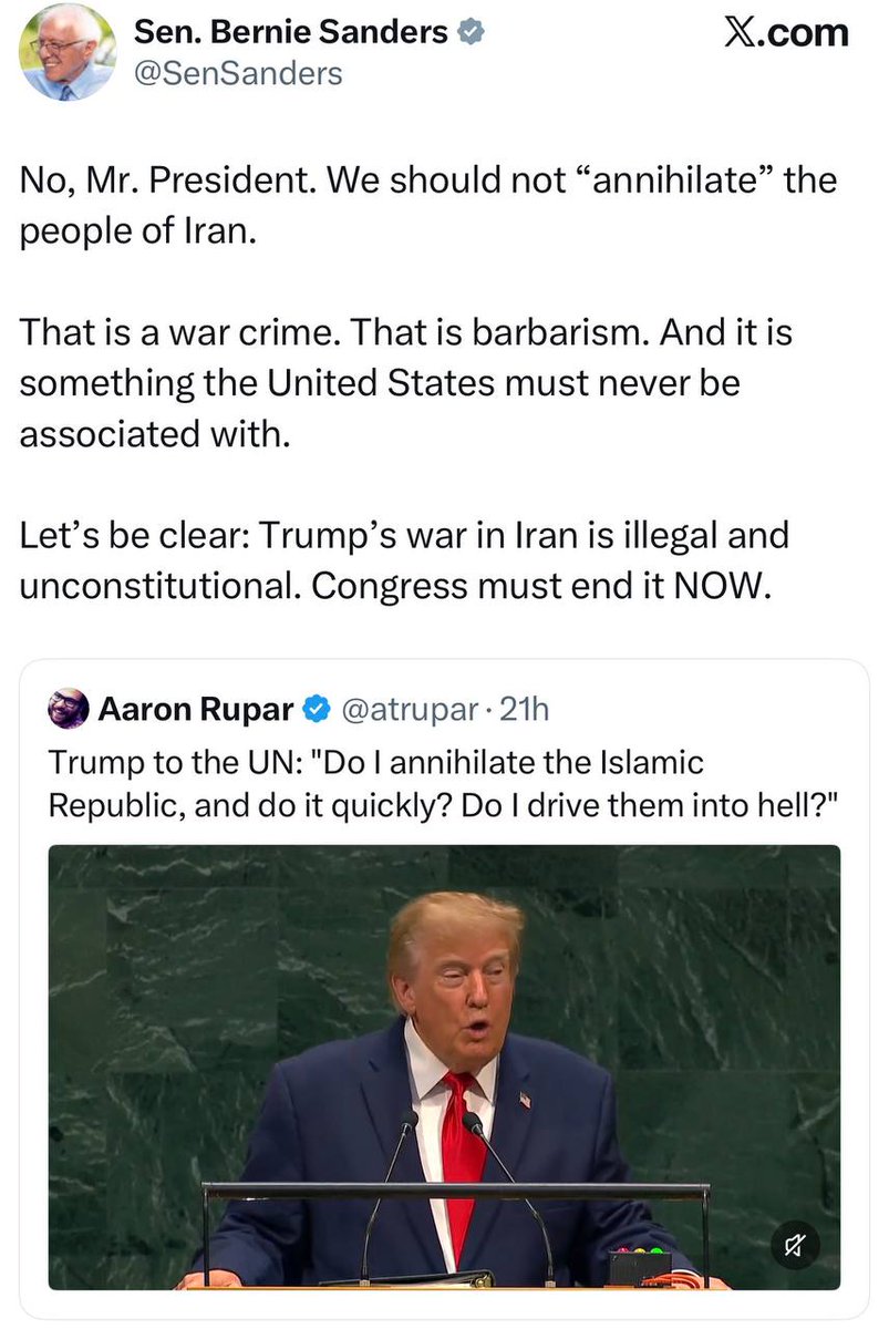 simurghtanha's tweet photo. اقای سندرز !… منظور پرزیدنت ترامپ ایرانی است نه پارسی!

سناتور ، با اینکه دشمن ما هستی ولی برایت احترام قائل هستم ، چون بشدت آدم با سوادی هستی و برای همین بهت جواب دادم!!!

ما کلا در جهان هشت میلیون ایرانی داریم و ایرانی یعنی کثافت یعنی تروریست یعنی جنایتکار ، هم 
👇👇👇 https://t.co/wte9wk7nKM