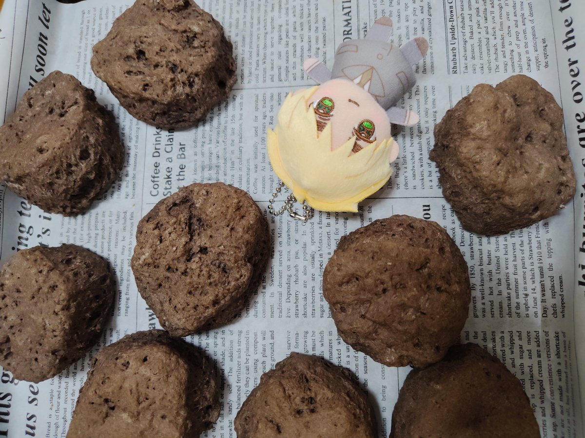 ko_ran8787's tweet photo. #へたぬいといっしょ

 #新しいハッシュタグ
 #世界のヘタうま飯
 #みんなで作ろう暗黒物質☆
↑使ってね！

改めて前の垢にも載せてた黒スコーン〜
ちょっと茶色になったけど美味しかった！ https://t.co/oOcYEgPeFI