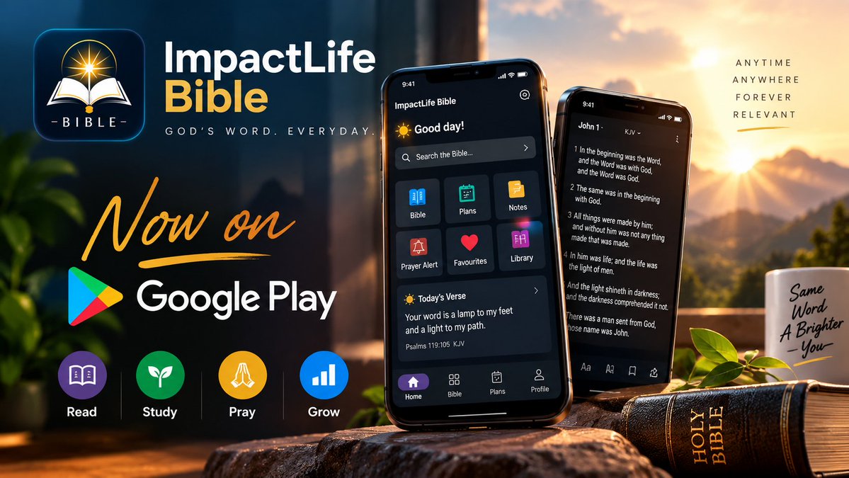ePrincyFi's tweet photo. IMPACTLIFE BIBLE IS NOW LIVE! 🎉

I am excited to officially announce that ImpactLife Bible is now available on Google Play!

More than just a Bible reader, ImpactLife Bible is designed to help you read, study, pray, grow, and stay connected to God’s Word - wherever you are.

✨ Read multiple Bible versions
📖 Study Scripture with powerful Bible tools
🔍 Search the Bible with ease
📝 Save notes, highlights & favourites
📅 Follow Bible reading plans
🙏 Use Prayer Alert & Prayer Guide
📚 Explore ancient and biblical texts
📱 Enjoy offline access to installed Bible versions

Download ImpactLife Bible today and make God’s Word part of your everyday life.
👉 Available now on Google Play
https://t.co/MJGbnHwAMj