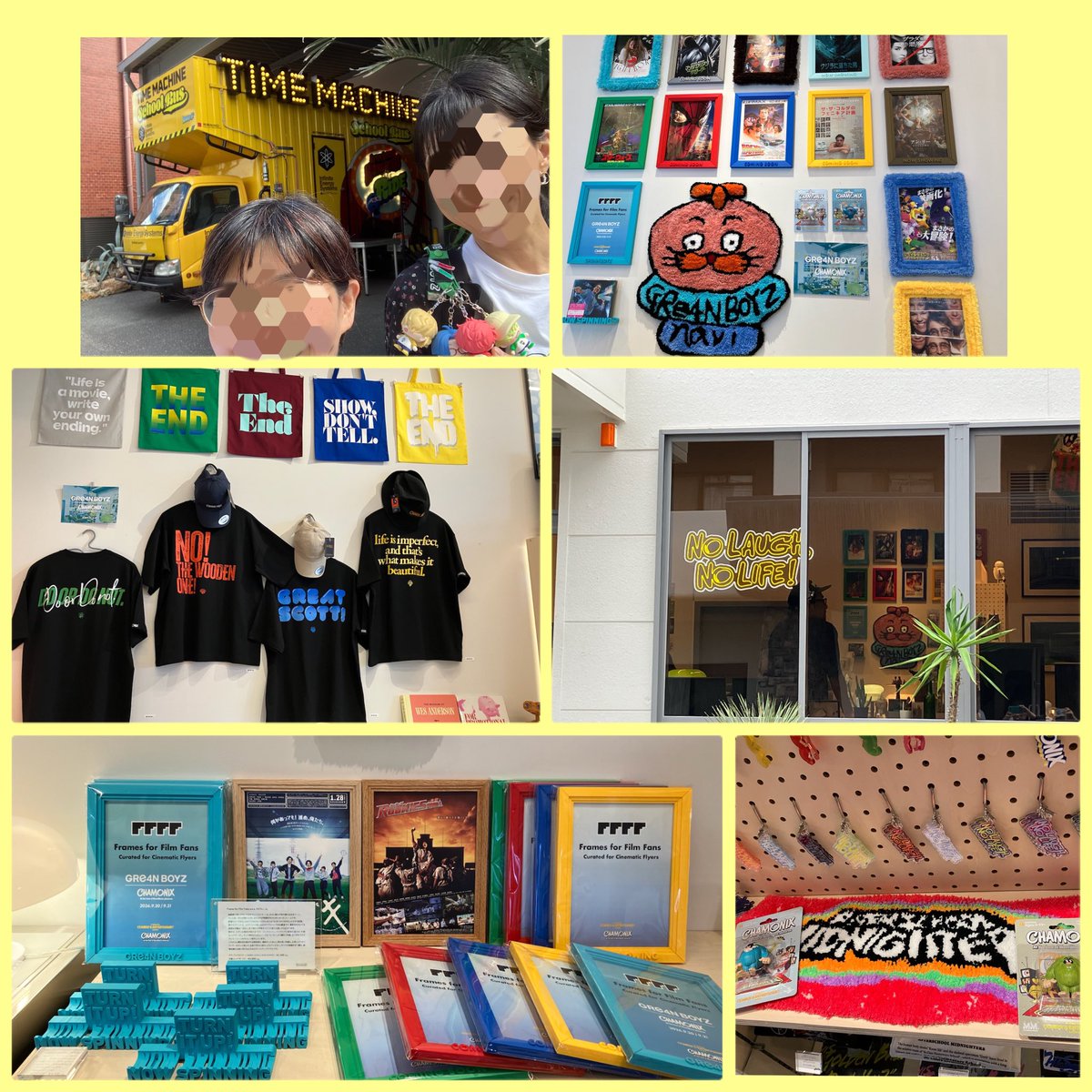 gr_chimacky's tweet photo. #モンブランピクチャーズ さんのお店 #CHAMONIX のイベント1日目に県外CReWさんと行きました
店内は #GRe4NBOYZ  カラーに変わっていて最高な空間でした💕
色塗り、ライド、サインやnaviさんの作品、満喫しましたー
naviさんのマットは店外から見ても存在感が😆
楽しい企画をありがとうございました https://t.co/WsZckg99Km