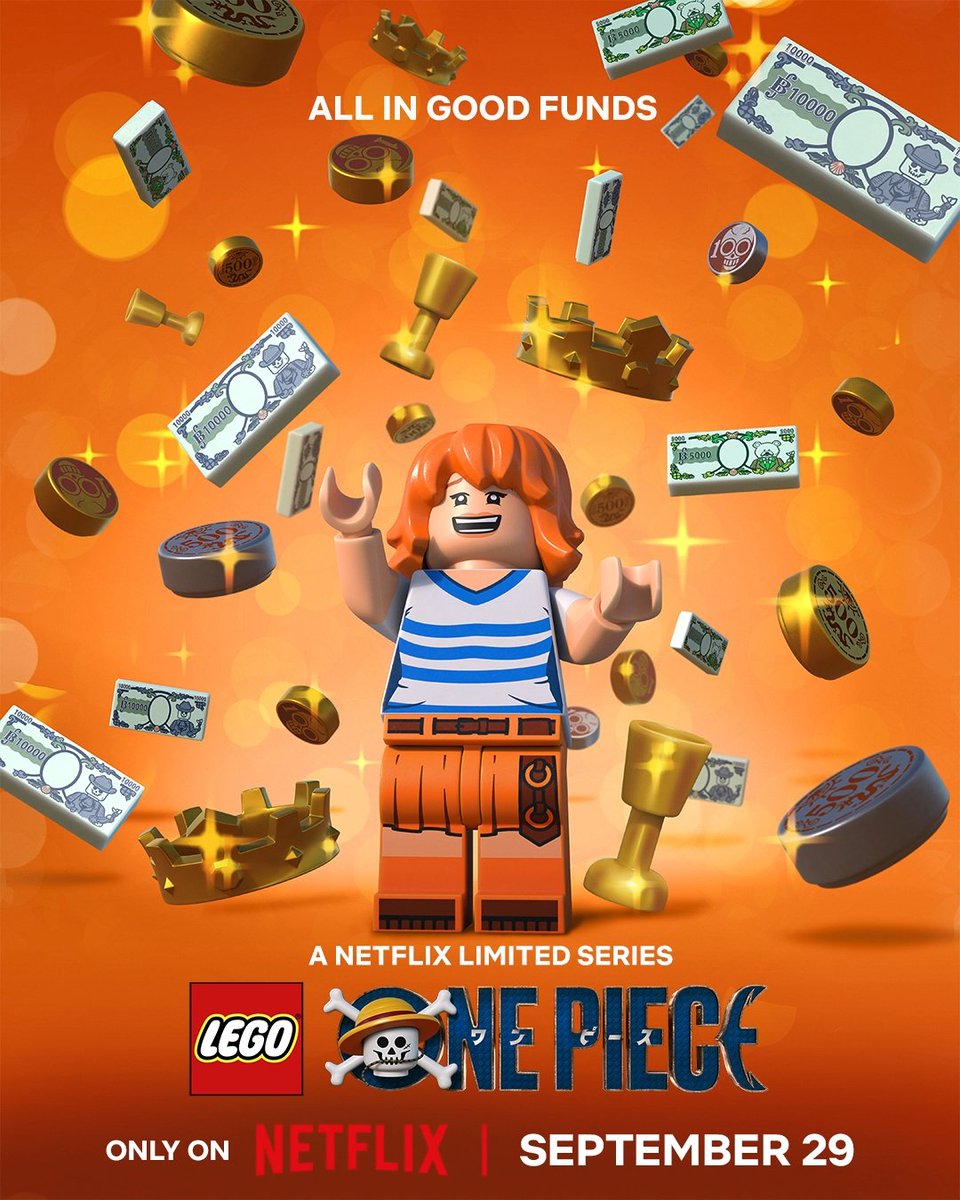 whatonnetflix's tweet photo. New posters for LEGO ONE PIECE - coming to Netflix next week! https://t.co/ndTJLhtDFy