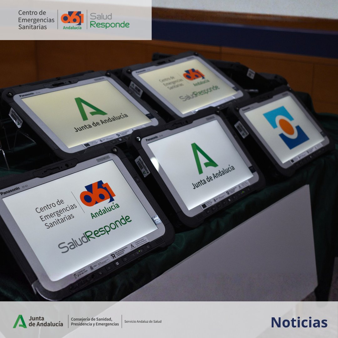 061emergenciand's tweet photo. 🚑 Seguimos recordando la visita del consejero de @InteriorJunta @antoniosanz a la sede del #CES061 en #Málaga, en la que se han presentado las nuevas tablets que estarán disponibles para consultar la Historia Clínica Digital del paciente durante la asistencia. https://t.co/c39MSJVZLb