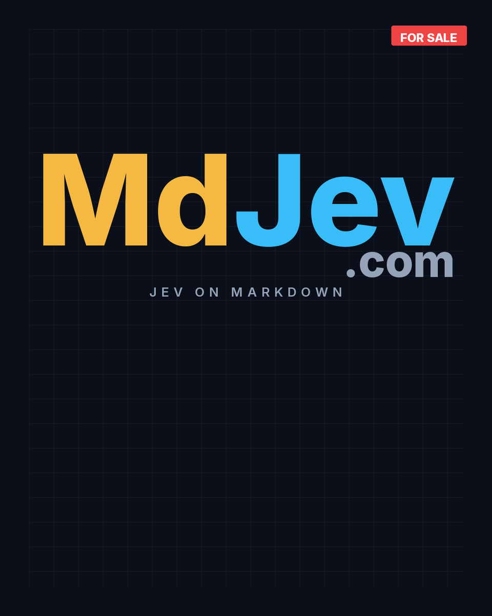 everdomaining's tweet photo. Exact-match .coms still clear the spoken test invented brands fail. MdJev .com is markdown plus Jev, no hyphen, no third root. That is the asset, not a slogan painted on a weaker TLD. https://t.co/hE5TlsSoFQ